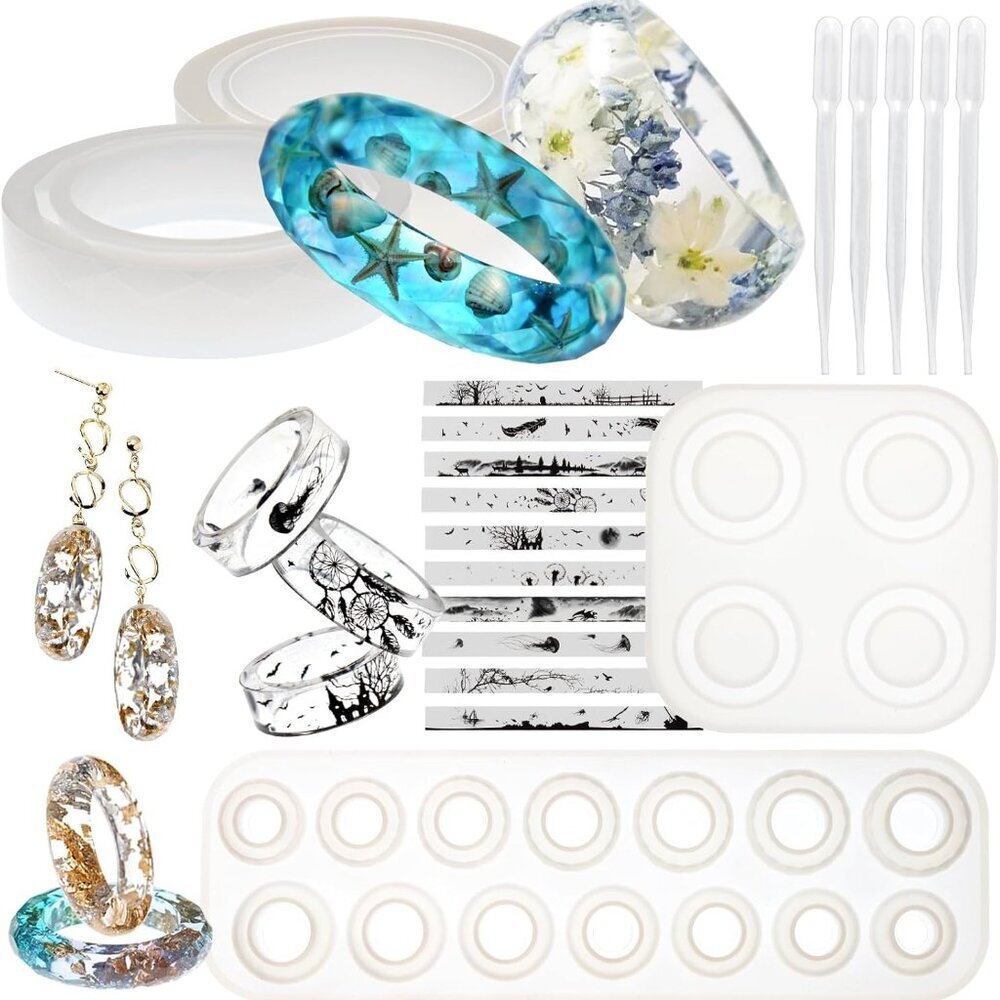 Bracelet and Ring Resin Jewelry Molds Larger Sizes Set 19 Kits